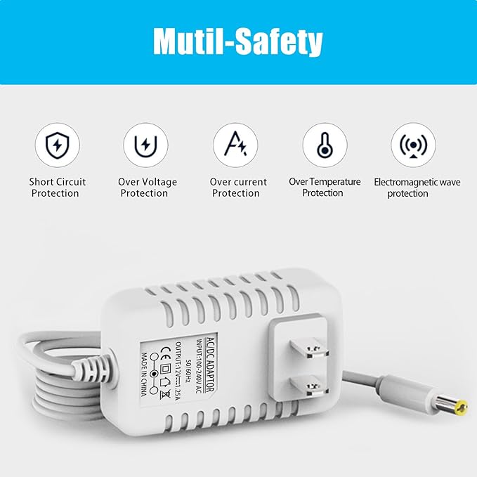 15W Power Cord Replacement for Alexa Dot 3rd Gen/4th Gen/5th Gen/Kids Edition/TV Cube/Show 5/ Echo Pop/C78mp8/GP92NB Charger, Adapter Charger Power Cord, 6.5Ft