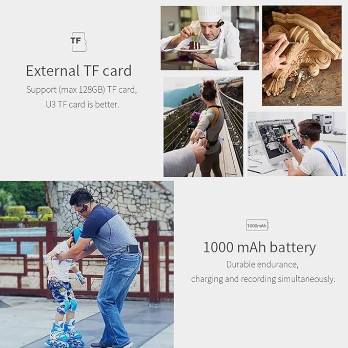 ORDRO 4K Head Mounted Camcorder EP6 Wearable Video Camera FHD 1080P 60FPS Vlog Camera Recorder WiFi Hands-Off Webcam (32GB Memory Card Included)