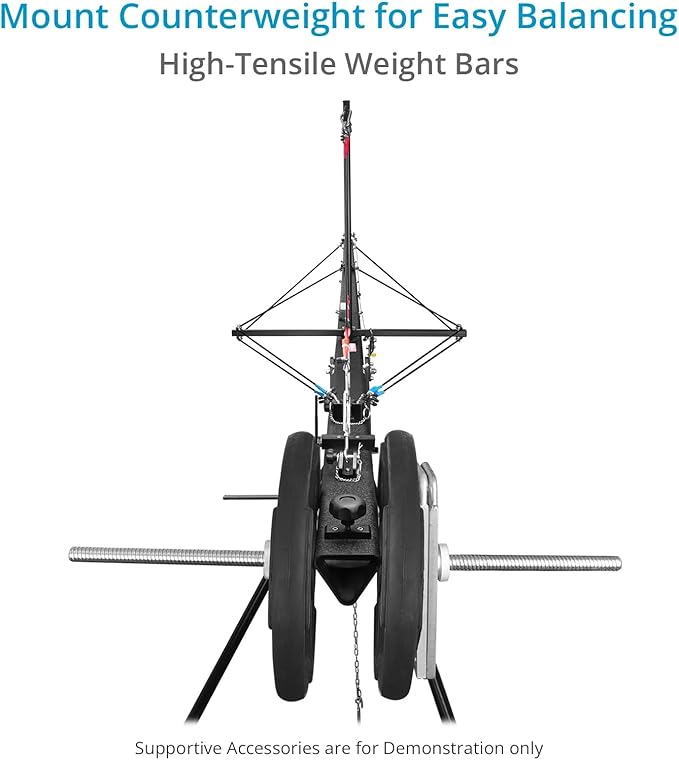 Proaim Wave-5P 24ft Crane Jib with Heavy-Duty Tripod Stand & Floor Dolly. for Video Film & Broadcasting Cameras. Payload up to 15kg/33lb (P-W5P24-BASE)
