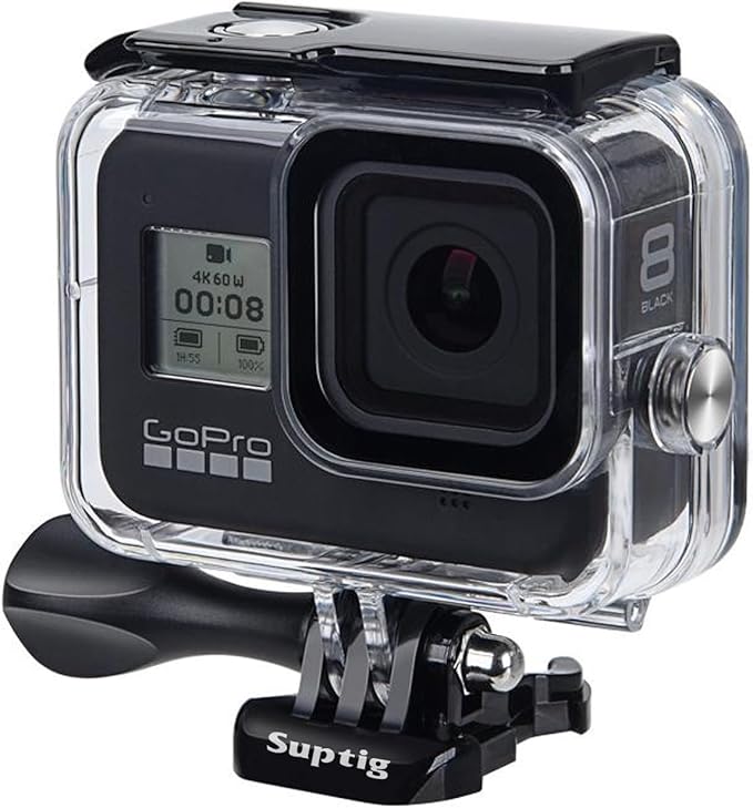 Suptig Waterproof Case Protective Underwater Dive Housing Compatible for GoPro Hero 8 Black Waterproof 196ft (60 Meters)