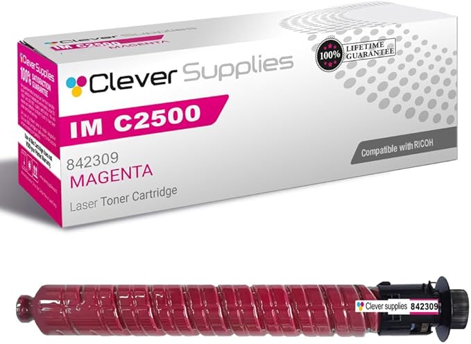 Clever Supplies CS Replacement Compatible with Ricoh IM C2500 Toner Cartridge 842309 to use with IM C2000 (Magenta, 1-Pack)