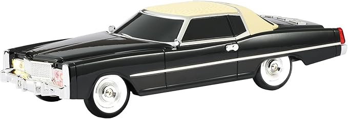 American Retro car Bluetooth Speaker, Mobile Wheel Retro car Model, HD Stereo, TWS Pairing, LED Ambient Light, Type-C Portable Charging, Home, Party, Camping Desktop Decoration (Black)