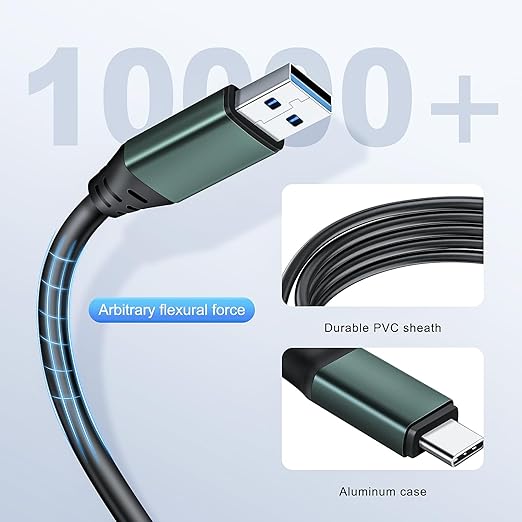Kumiho 6Ft Link Cable for PC VR Compatible with Oculus/Quest 3S/3/2/1/Pro,Pico 4/Ultra Accessories and SteamVR, High Speed PC Data Transfer，USB 3.0 A to USB C Cable for VR Headset