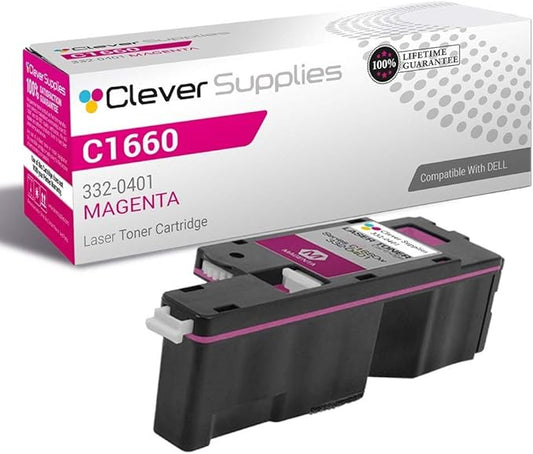 CS Replacement Toner Cartridge Compatible with Dell C1660 332-0401 Magenta Color Laser C1660w Color Laser C1660