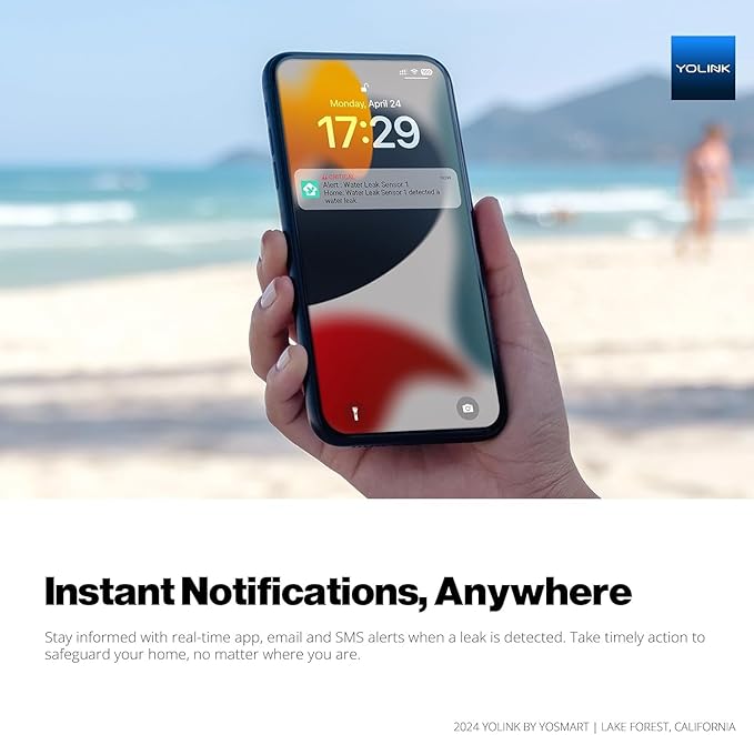 YoLink Water Leak Starter Kit: Hub + 2 Leak Sensor 1 (Silent), LoRa Long-Range, App/SMS/Email Alerts, D2D Offline Triggers, 2 AAA Up to 5-Year Battery, Works with Alexa/IFTTT/Home Assistant