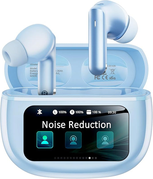 Wireless Earbuds, Ear Buds Active Noise Cancelling with Charging Case, 6.0 Bluetooth Earbuds with AI Clear Calls, 40H Playtime for Sports & Working, Stereo Sound Headphones for iPhone/Android/iPad
