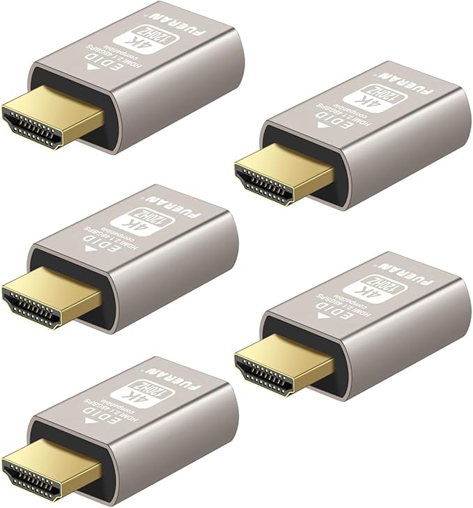 4K 120Hz HDMI 2.1 Dummy Plug – High-Resolution Virtual Display Emulator for PC, VR Headsets & Cryptocurrency Mining EDID Headless Ghost Display Adapter (4K-120Hz-5P)