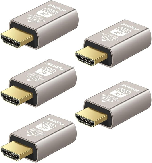 4K 120Hz HDMI 2.1 Dummy Plug – High-Resolution Virtual Display Emulator for PC, VR Headsets & Cryptocurrency Mining EDID Headless Ghost Display Adapter (4K-120Hz-5P)