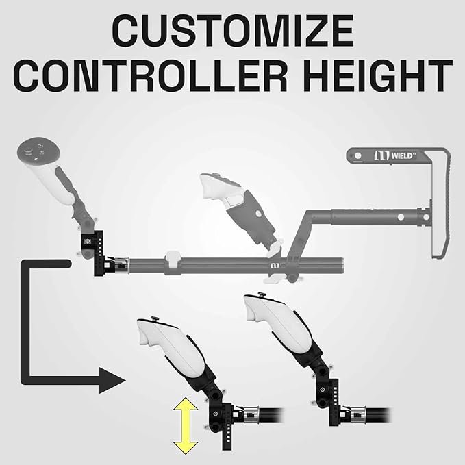 WIELD VR Gun Stock for Quest 2, 3, 3S, Pro & with Silicone Grips - OneStock Pro - with Premium Tactical Sling & Grip Height Module - VR Accessory for Shooting Games - OneStock Pro