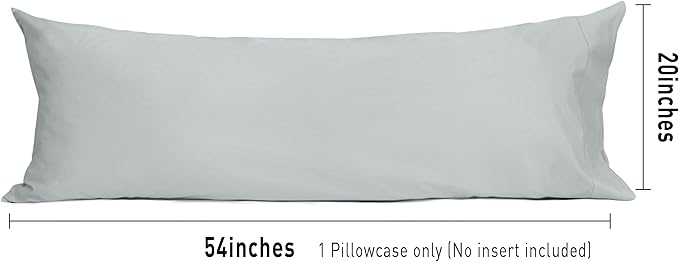 Sunflower Body Pillowcase 100% Cotton Long Pillow Cover/Case Envelope Closure 1 Pack, 21×54 inches Ultimate Gray, Soft and Breathable