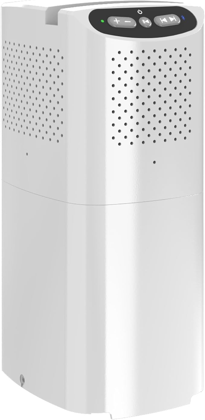 TayMac White Bluetooth Speaker Slide Cover PPSPW for ParkPost Outdoor Power Enclosure (Required), Wireless Speaker with Built-in Slot for Mobile Device, Outdoor Bluetooth 5.2