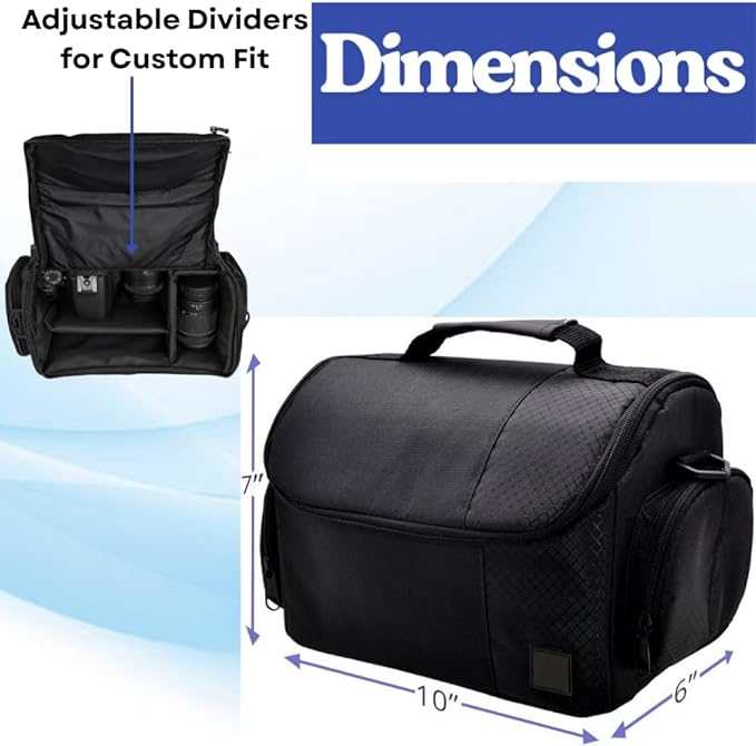 Acuvar Large Camera Bag, Digital Camera Case, Camcorder Bag & Large Camera Equipment Bag for Nikon,Canon,Sony,Olympus,Panasonic,Pentax & Samsung, DSLR Gadget Camera Case, Travel Case For Photographers