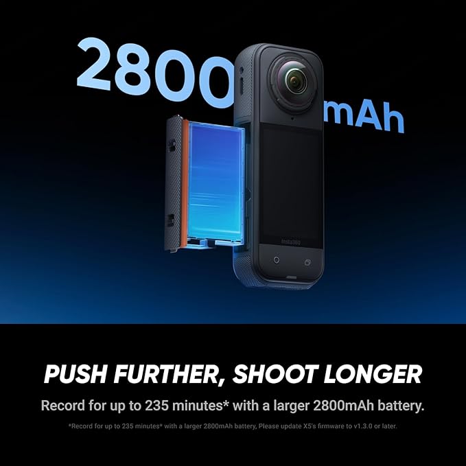 Insta360 X5 BMW Motorrad Edition - Waterproof 8K 360 Action Camera, Leading Low Light, Invisible Selfie Stick Effect, Rugged and Replaceable Lens, 3-Hour Battery, Built-in Wind Guard, Stabilization