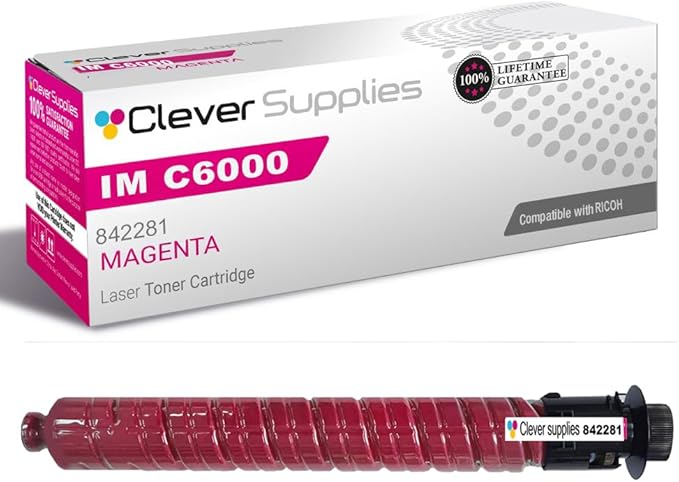 Clever Supplies CS Replacement Compatible with Ricoh IM C6000 Toner Cartridge 842281 to use with IM C4500 (Magenta, 1-Pack)