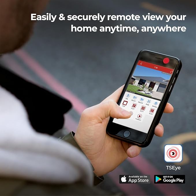 Zypola® 8 Channel Security Camera System with 500GB Hard Drive, 1080P DVR Recorder with 4 Outdoor Wired CCTV Cameras, Night Vision, Motion Detection, Remote Access via App