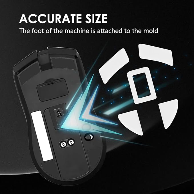 2 Pack Ultimate Lightweight Wireless Gaming Mouse Feet Sliding Stickers, Mice Glass Skates Pad, Replacement Glide Stickers for Smooth Control and Precision on Any Gaming Surface (PTFE)