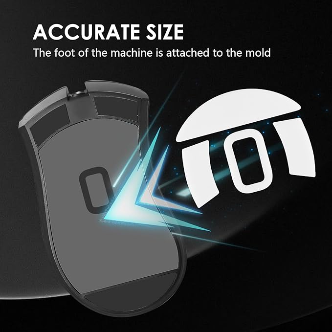 2 Pack Essential Wired Gaming Mouse Feet Sliding Stickers, Mice Glass Skates Pad, Replacement Glide Stickers for Smooth Control and Precision on Any Gaming Surface (Glide Mice Skates, PTFE)