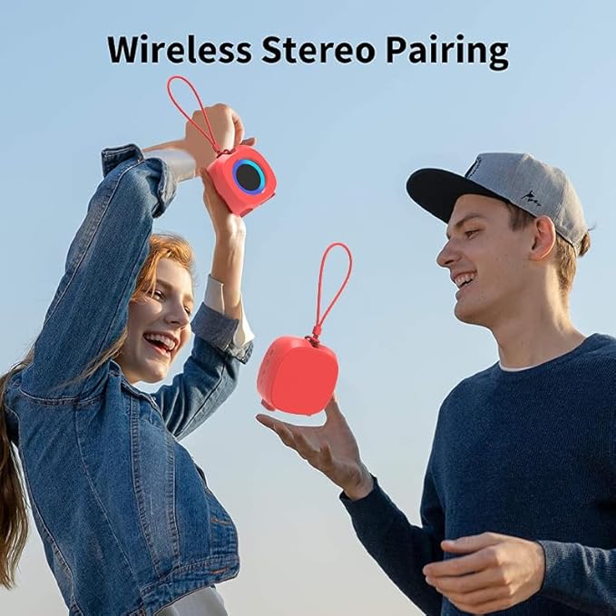 Bluetooth Speaker Portable Media Players Clear Loud Stereo Sound Deep Bass Wireless Speaker With Lights TWS IPX5 Waterproof Small Speakers Long Playtime for Home/Party/Outdoor/Beach Electronic Gadgets