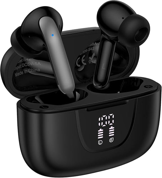 Wireless Earbuds Bluetooth 5.3 in Ear Headphone for Samsung Galaxy S25 Ultra S24 S23 S22 S20 A16 A15 60H Playback LED Power Display IPX7 Waterproof Sports in Ear Earphone with Mic for iPhone 17/16/15