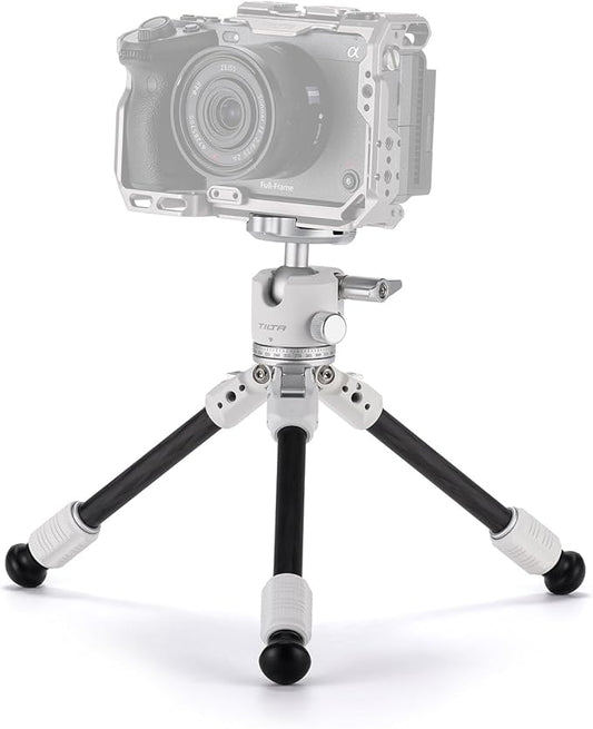 Tilta BT03 Tabletop Tripod | Ball Head with 1-Stage Carbon Fiber Tripod Legs (3KG) (Snow White, Standard Edition)