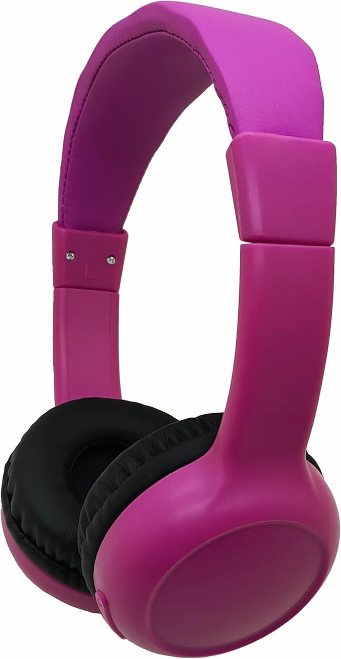 Kids Wireless Headphones, Over-Ear Design with Bluetooth 5.0, Adjustable Over-Ear Design, Available in Blue, Black, Pink (Pink)