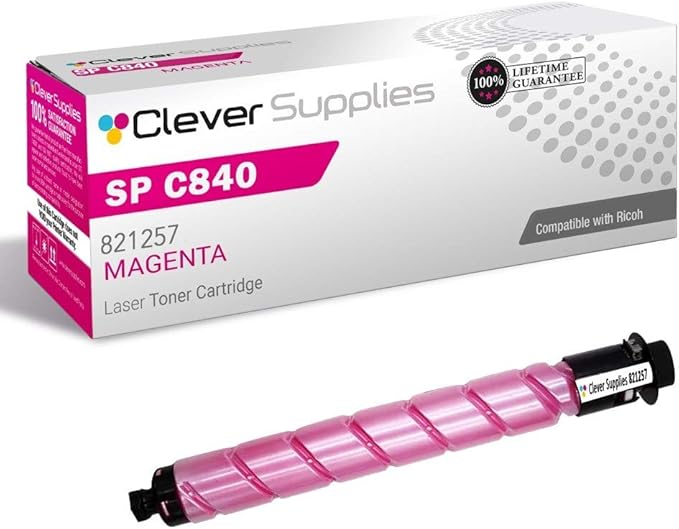 CS Replacement Toner Cartridge Compatible with Ricoh SP C840 821257 Magenta Aficio SP C840 C842 Toner Cartridge Magenta