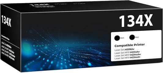 134X Black Toner Cartridge Laser Jet M209dw MFP 234dw 2 Pack with Chip Compatible for HP 134A 134X Toner Cartridges for HP134X HP134A W1340X for Laser Jet M209dw MFP M234sdw M234sdw M234sdn Toner Ink