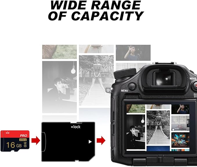 2 Pack Micro Memory Card 16GB Class 10 with Adapter High Speed Memory Card for Tablet,Camera,Drone