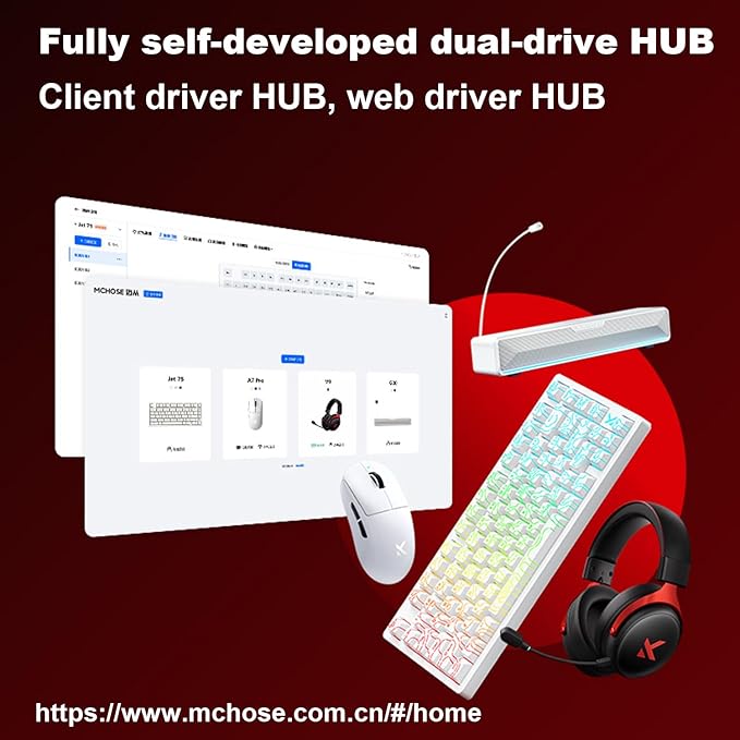 JOMKIZ MCHOSE Jet 75 Wired Magnetic Switch Mechanical Gaming Keyboard, 75% Rapid Trigger Hall Effect Keyboard, Hyper-Fast Adjustable Actuation, 8K Hz Polling Rate, RGB HotSwap, for PC/Mac, White