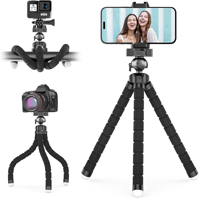 UBeesize Phone Tripod Pro S, Flexible Desk Stand with Wireless Remote, Mini Holder for Camera and GoPro