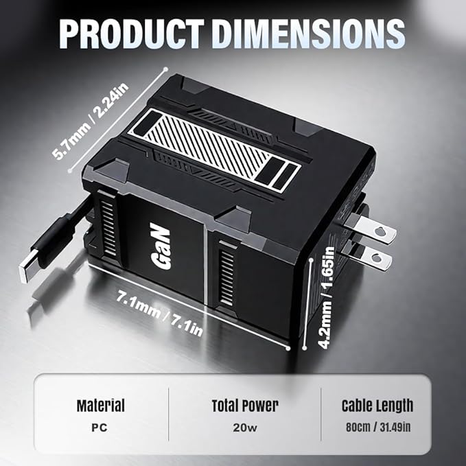 2-in-1 GaN Fast Charger 120w, 2025 Upgraded Retractable Scalable Super Fast Charger Module, Multi-Functional Foldable Charging Adapter Wall Plug for Phone, Tablet, Laptops (White)