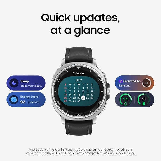 Samsung Galaxy Watch 8 Classic (2025) 46mm Bluetooth Smartwatch, Cushion Design, Rotating Bezel, Quick Button, Sleep Coaching, Running Coach, Energy Score, White [US Version, 2 Yr Warranty]