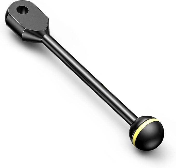 Seafrogs 1" Ball to YS Head Clip Arm 6.43"/16.34cm Aluminum Alloy YS Head Adapter Arm for Underwater Photography Lighting System, Connector for Diving Strobe/Video Light (AM-4)