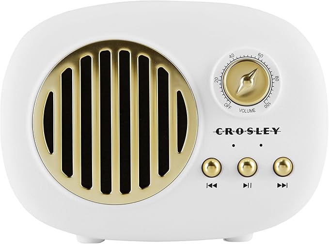 Crosley CR3044A-WH Piper Portable Bluetooth Speaker, White
