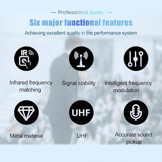 NG-9 UHF Dual Wireless Microphone System with 2 Handheld Dynamic Microphones, Professional Grade Anti-Interference, Two Handed Mic One Touch Pairing, Home KTV, Live, Shows, Meeting