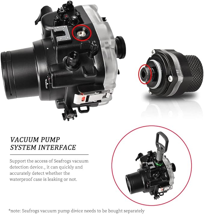 Sea frogs Waterproof Camera Housing Compatible with Canon EOS R5 60MM IPX8 40m/130ft Maximum Diving Depth Underwater Camera Case for Diving, Surfing, Rowing, Skiing