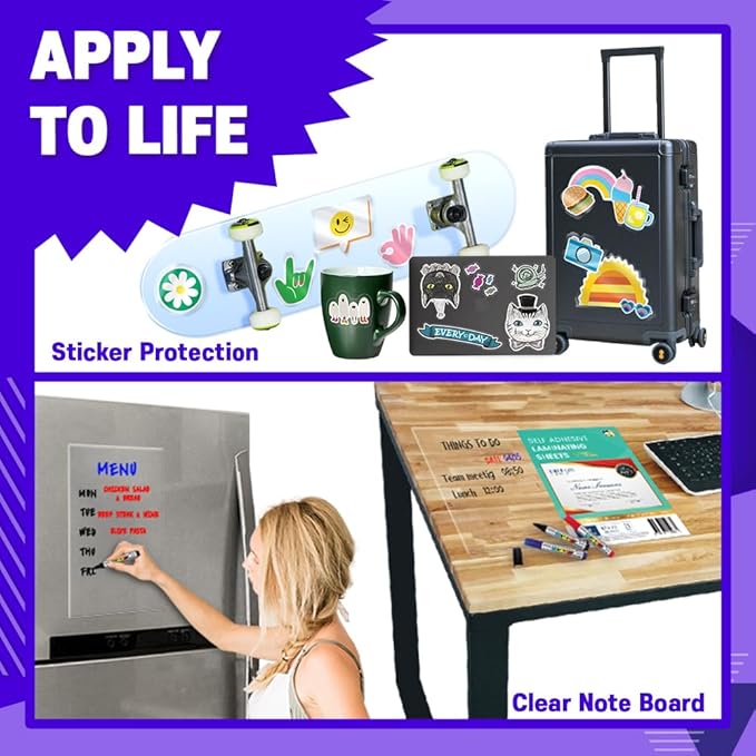 No Heat Laminating Sheets Self Sealing 8.5 x 11 Inch, 25 Pack, 4mil Thickness, Transparent, No Machine Self Adhesive Laminating Sheets, Protect documents and Photos [Letter Size] by HA SHI