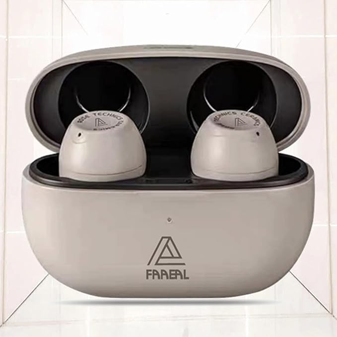 FAAEAL Bluetooth 5.3 Wireless Earbuds with Wireless Charging Case,Waterproof Stereo Headphones in Ear Built in Mic Headset Premium Sound with Deep Bass for Sport(Grey)