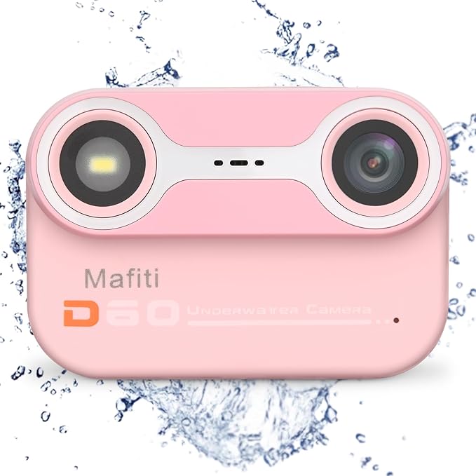 Mafiti Kids Waterproof Camera Underwater Camera 10FT with 32GB Card Floatable Pool Toys for Kids Age 4-12 26MP Photos 1080P HD Videos Children Selfie Digital Camera Pink