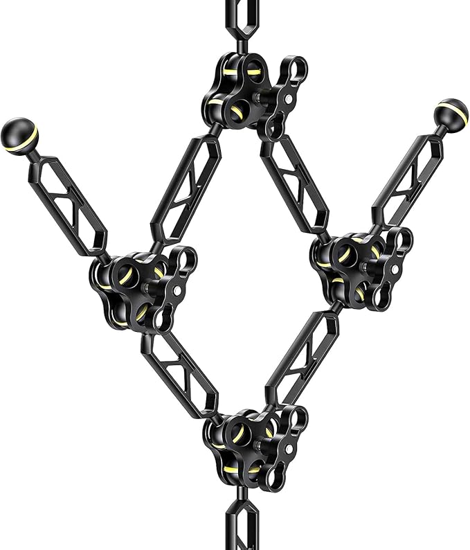 Sea frogs Double Ball Arm 6.0" Essential Underwater Photography Gear Lighting System Aluminum Alloy Diving Equipment Accessory Lightweight Arms DA-1