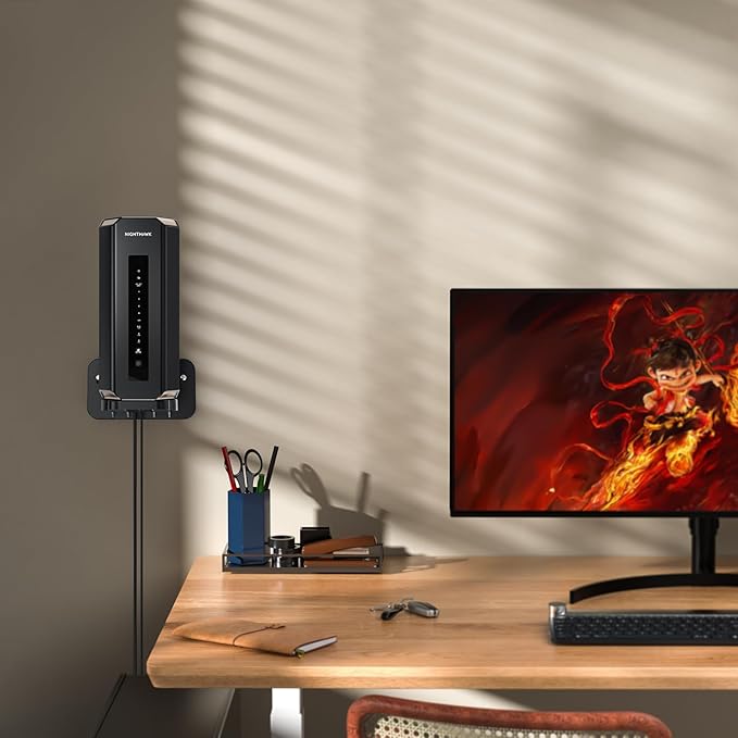 XLTTYWL Orbi WiFi 7 Wall Mount Kit for Net Gear Nighthawk RS200, RS280S,RS300, RS500, RS600, RS700S and Orbi Orbi WiFi 7 970,770,870,370 Series (Black, 2 Pack)