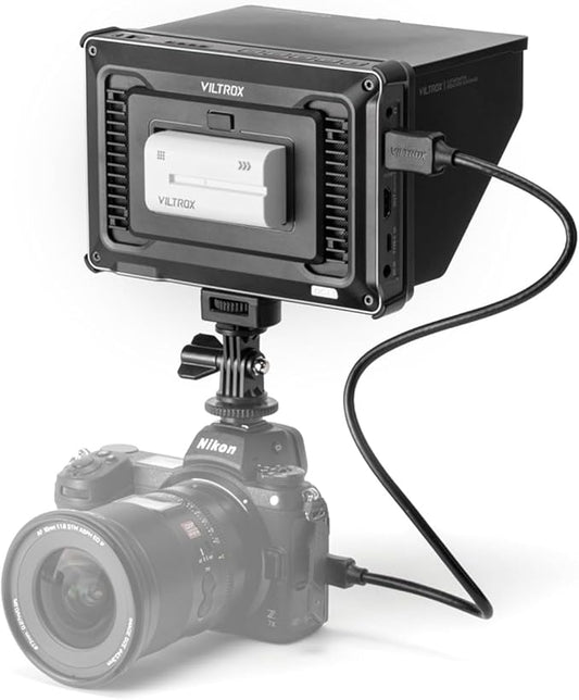 VILTROX DC-L1 7" 4K HDMI Camera Field Monitor, 600nit Touch Screen, 4K 30Hz HDMI Loop in/Out DSLR Video External Monitor for Sony Canon Nikon with Sunshade Hood, Battery, Storage Bag