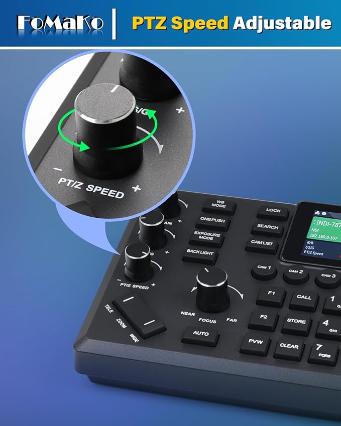 FoMaKo 4K 20X PTZ Camera HDMI AI Auto-Tracking PTZ Camera,for Church Worship Education Conference Events,NDI 6 & NDI HX3 Certified(K20UHx3+KC608 Pro)