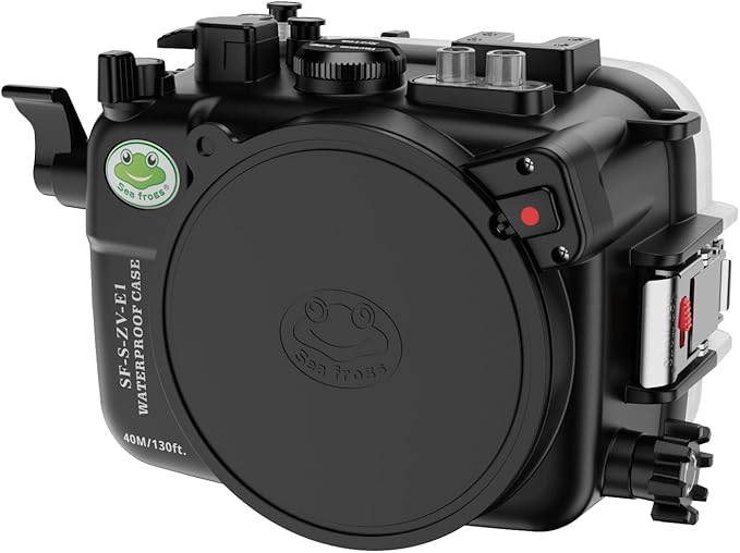 Sea frogs Camera Housing Compatible with Sony ZV-E1 with FE 16-35mm F4 ZA OSS Wide Angle Lens,Waterproof IPX8 Rated, 40m/130ft Depth Protection Underwater Camera Case, Ideal for Diving, Surfing