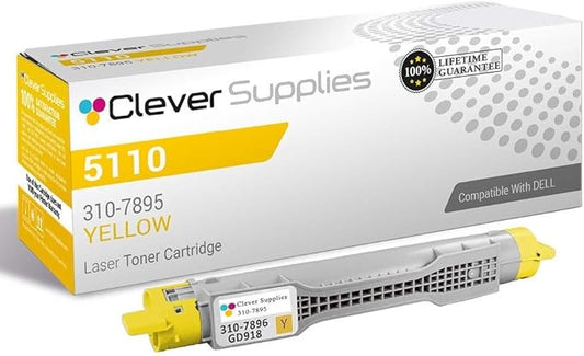 CS Replacement Toner Cartridge Compatible with Dell 5110-HY 310-7895 Yellow Color Laser 5110cn High Yield