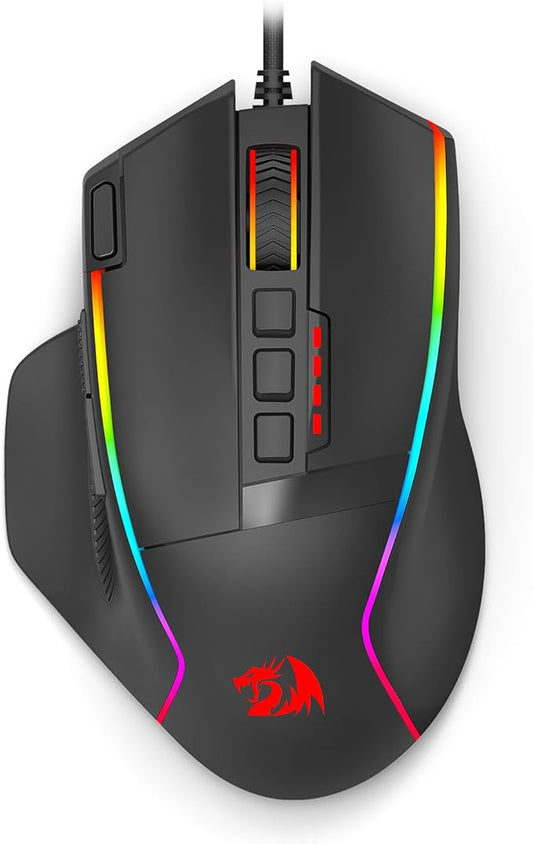 Redragon Gaming Mouse, Wired Gaming Mouse 26,000 DPI Opitacl Sensor, Ergonomic Mice with Fire Button, Macro Editing Programmable RGB Mouse for Laptap/PC/Mac