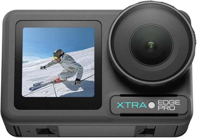 Xtra Pro Action Camera, 4K Vlogging Camera with 1/1.3'' Sensor, 65ft Waterproof, Night View & Stabilization for Cycling, Diving, Sports Shooting