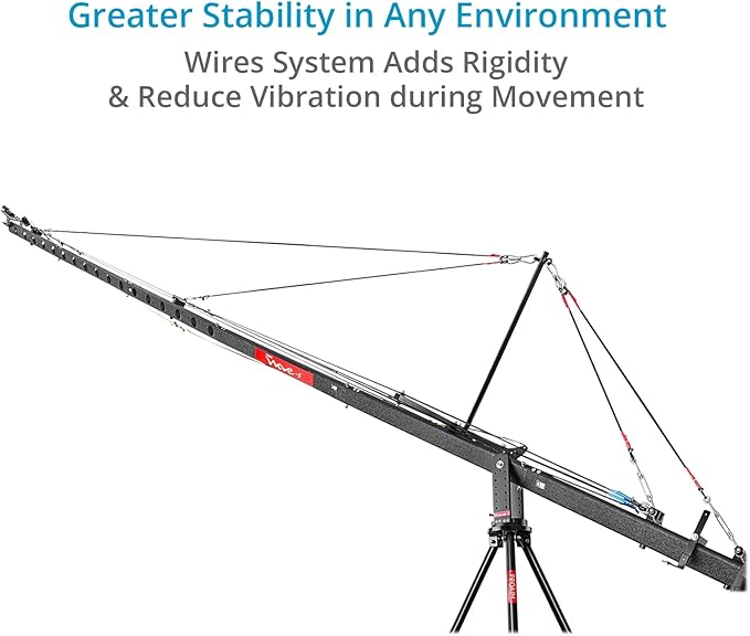 Proaim Wave-5P 24ft Crane Jib with Heavy-Duty Tripod Stand & Floor Dolly. for Video Film & Broadcasting Cameras. Payload up to 15kg/33lb (P-W5P24-BASE)