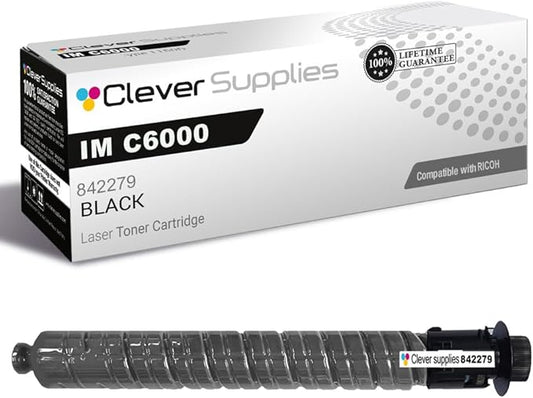 Clever Supplies CS Replacement Compatible with Ricoh IM C6000 Toner Cartridge 842279 to use with IM C4500 (Black, 1-Pack)