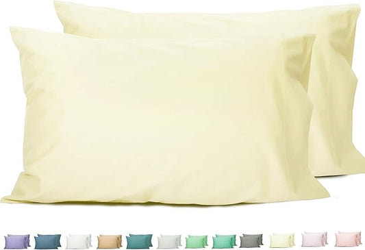 Sunflower King Pillowcases Set of 2, 100% Cotton King Pillow Cases 2, 20×40 inches Cream, Soft and Breathable